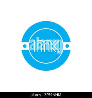 MK KM abstrakte Vektor-Logo Monogramm Vorlage Stockfoto