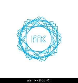 MK KM abstrakte Vektor-Logo Monogramm Vorlage Stockfoto