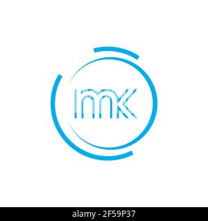 MK KM abstrakte Vektor-Logo Monogramm Vorlage Stockfoto