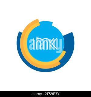 MK KM abstrakte Vektor-Logo Monogramm Vorlage Stockfoto