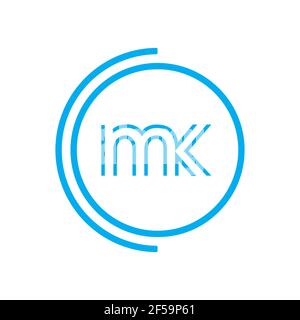 MK KM abstrakte Vektor-Logo Monogramm Vorlage Stockfoto