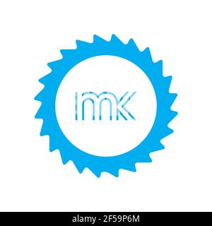 MK KM abstrakte Vektor-Logo Monogramm Vorlage Stockfoto