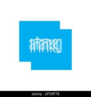 MK KM abstrakte Vektor-Logo Monogramm Vorlage Stockfoto