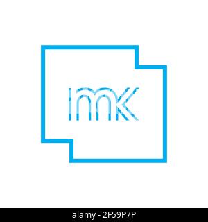 MK KM abstrakte Vektor-Logo Monogramm Vorlage Stockfoto