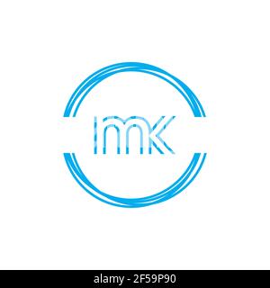 MK KM abstrakte Vektor-Logo Monogramm Vorlage Stockfoto