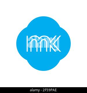 MK KM abstrakte Vektor-Logo Monogramm Vorlage Stockfoto