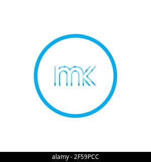 MK KM abstrakte Vektor-Logo Monogramm Vorlage Stockfoto