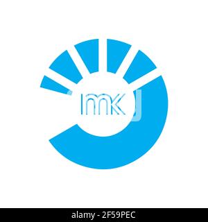 MK KM abstrakte Vektor-Logo Monogramm Vorlage Stockfoto
