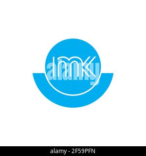MK KM abstrakte Vektor-Logo Monogramm Vorlage Stockfoto