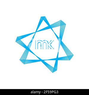 MK KM abstrakte Vektor-Logo Monogramm Vorlage Stockfoto