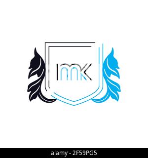 MK KM abstrakte Vektor-Logo Monogramm Vorlage Stockfoto