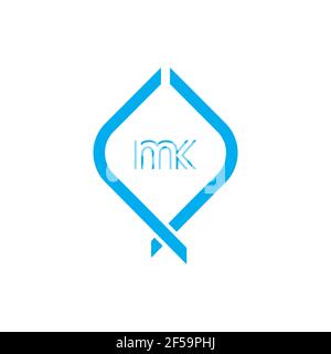 MK KM abstrakte Vektor-Logo Monogramm Vorlage Stockfoto