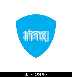 MK KM abstrakte Vektor-Logo Monogramm Vorlage Stockfoto
