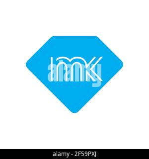 MK KM abstrakte Vektor-Logo Monogramm Vorlage Stockfoto
