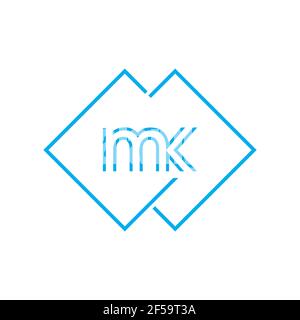 MK KM abstrakte Vektor-Logo Monogramm Vorlage Stockfoto