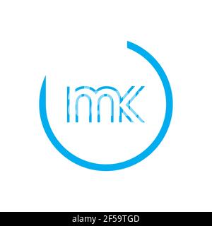 MK KM abstrakte Vektor-Logo Monogramm Vorlage Stockfoto