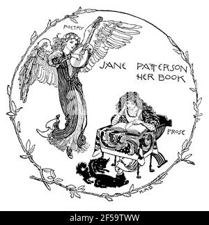 Poetry and Prose Muses Bookplate für Jane Patterson von Robert Anning Bell Stockfoto