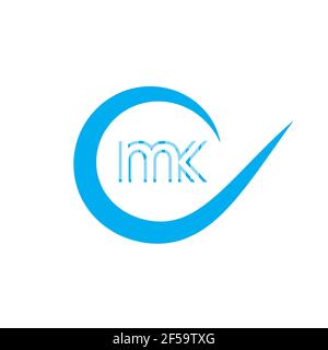 MK KM abstrakte Vektor-Logo Monogramm Vorlage Stockfoto