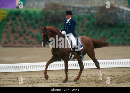 Die Olympischen Spiele in Atlanta 1996, Kyra Kyrklund (FIN) Reiten Flyinge Amiral Stockfoto