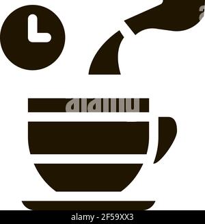 Symbol für Tee-Standby-Zeit Vektor Glyphe Illustration Stock Vektor
