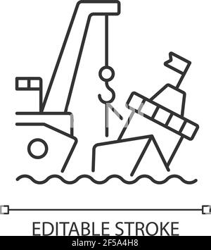 Lineares Symbol für Meeresrgung Stock Vektor