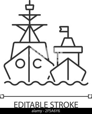 Lineares Symbol der Marineflotte Stock Vektor