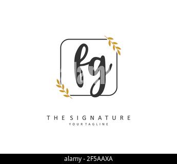 FG Initial Letter Handwriting und Signature Logo. Ein Konzept handschriftlich Initiallogo mit Template-Element. Stock Vektor