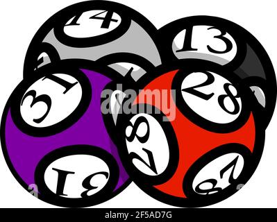 Symbol „Lotto Balls“. Editierbare Fettformatier Umriss Mit Farbfülldesign. Vektorgrafik. Stock Vektor