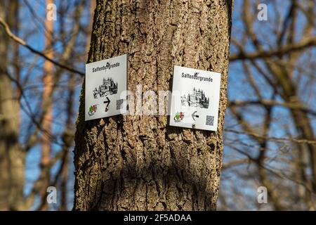 Wanderwege auf der Ahr bei Mayschoss, Deutschland Stockfoto