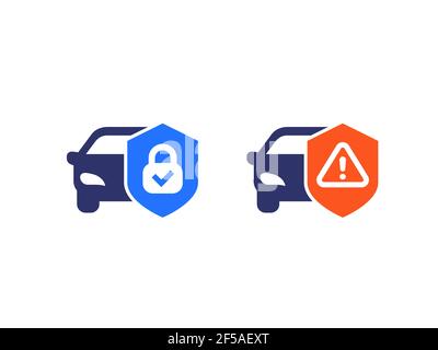 Auto Alarm, Schutz Warnung Vektor-Symbole Stock Vektor