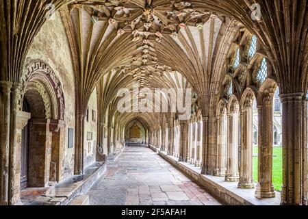 The Cloisters in Canterbury Cathedral, Kent UK Stockfoto