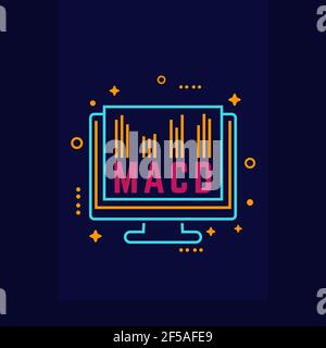 MACD-Trading-Indikator Vektor-Symbol Stock Vektor