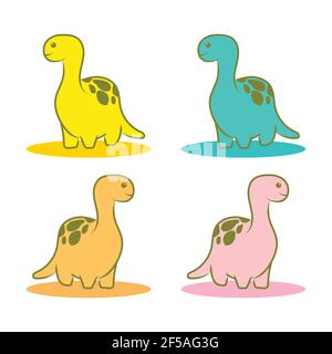 Cute Dino Set Vektor-Bild Stock Vektor