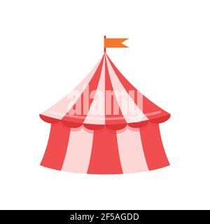 Zelt, Festival, Zirkus. Symbol, flache Illustration Vektorgrafik isoliert auf weißem Hintergrund Stock Vektor
