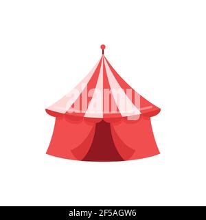 Zelt, Festival, Zirkus. Symbol, flache Illustration Vektorgrafik isoliert auf weißem Hintergrund. Stock Vektor