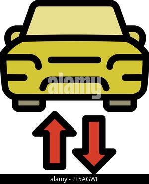 Symbol für die gemeinsame Nutzung von Mietwagen. Outline Car Sharing Vektor-Symbol für Web-Design isoliert auf weißem Hintergrund Stock Vektor