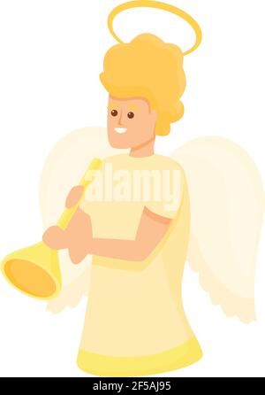 Music Angel-Symbol. Cartoon von Musik Engel Vektor-Symbol für Web-Design isoliert auf weißem Hintergrund Stock Vektor