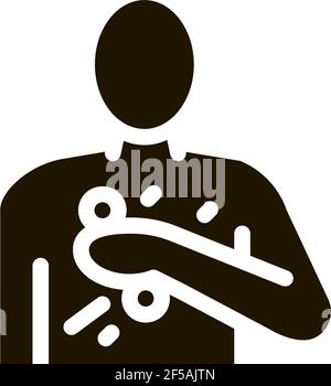 Symbol für menschliches Hautausschlag Vektor-Glyphe Illustration Stock Vektor