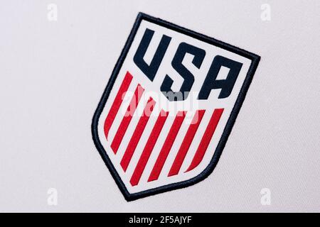 Nahaufnahme des USMNT Nike Heimtrikots 2021 Stockfoto