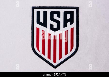 Nahaufnahme des USMNT Nike Heimtrikots 2021 Stockfoto