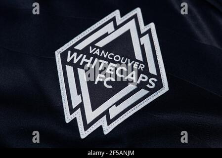 Nahaufnahme des Vancouver Whitecaps FC Trikots 2021 Stockfoto