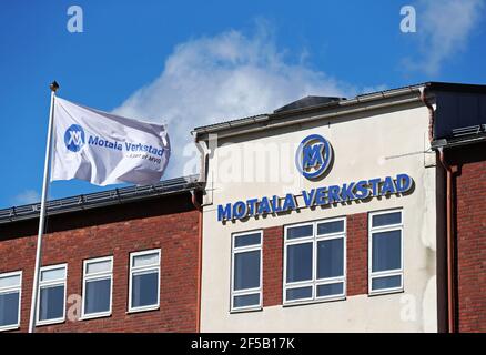 Ab Motala Verkstad ist eines der ältesten Ingenieurunternehmen in Schweden. Das Unternehmen wurde 1822 beim Bau des Göta Kanals gegründet. Stockfoto