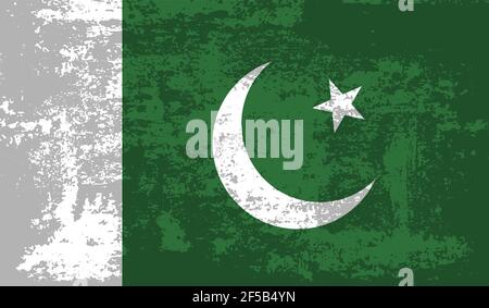 Pakistanische Nationalflagge im Grunge-Stil Stock Vektor