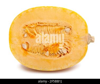 Sliced Spaghetti Squash Pfad isoliert auf weiß Stockfoto