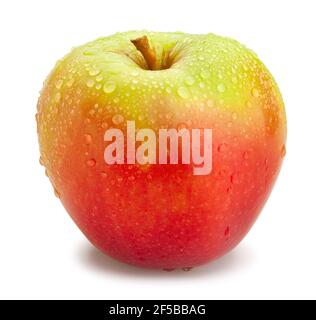 Rot-grüner Apfelweg isoliert auf weiß Stockfoto