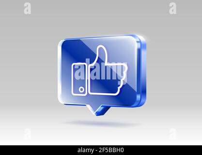 Hand wie Symbol, Zeichen Follower 3D Banner, beste Post Social Media. Vektorgrafik Stock Vektor