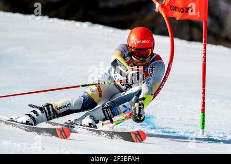 Cortina d'Ampezzo, Italien 19. Februar 2021: NESTVOLD-HAUGEN Leif Kristian (NOR) startet bei den TELEPASS FIS ALPINE SKI WORLD CHAMPIONSHIPS 2021 Men' Stockfoto