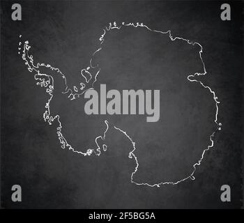Antarktis Karte Karte Tafel Tafel Tafel leer Stockfoto