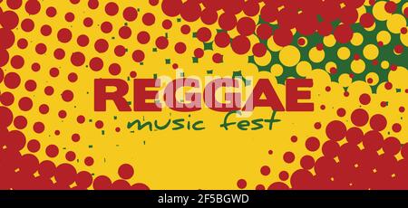 Vorlage des Reggae-Musikfestivals mit Halbtoneffekt. Vektorgrafiken-Layout Stock Vektor