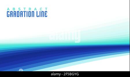 Abstrakte blaue und türkisfarbene Abstufungslinie mit Perspektive. Einfache futuristische Vektorgrafiken Stock Vektor